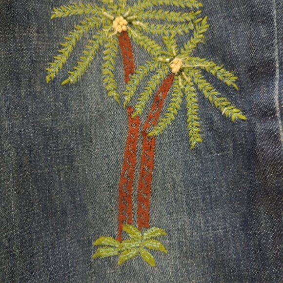 EMBROIDERED PALM TREE JEANS BY BOSTON PROPER - Picture 2 of 5